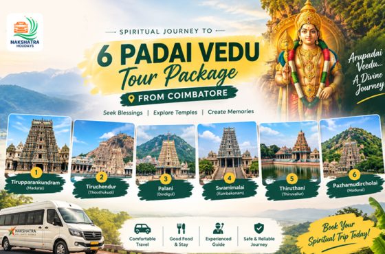 Arupadai Veedu Murugan Temple Tour Package from Coimbatore: Complete 6 Abodes Devotional Circuit & Cab Guide